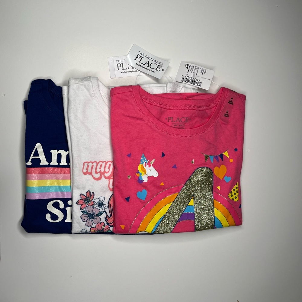 3 children’s place girls small (5-6) t-shirts